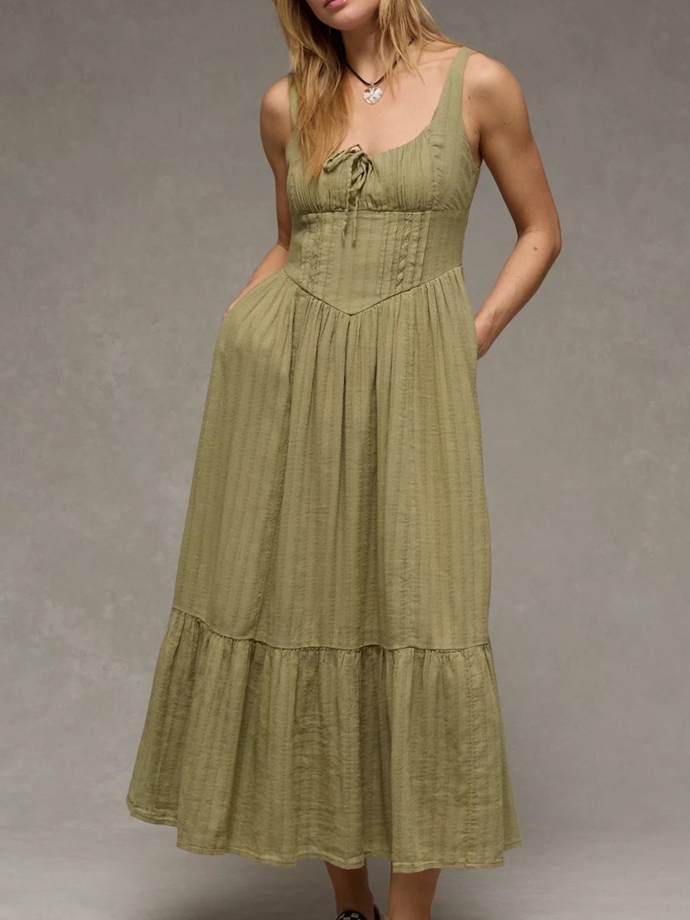 AE Catie Corset Midi Dress